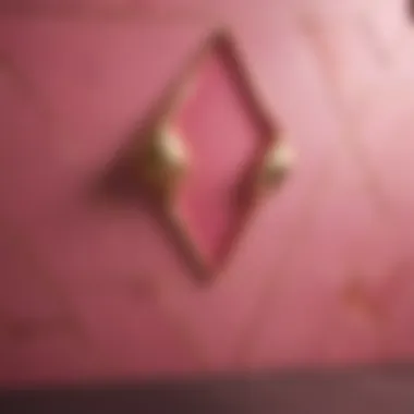 Abstract pink and gold geometric wall painting