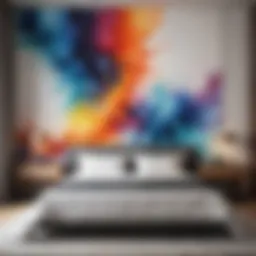 Abstract Watercolor Mural in Bedroom