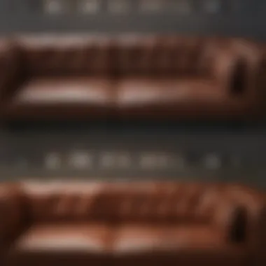 Transformation of Leather: Stain Removal Results Before and after treatment of a leather couch stain