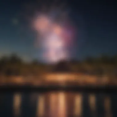 Fireworks Display Vibrant fireworks display over a resort on New Year's Eve