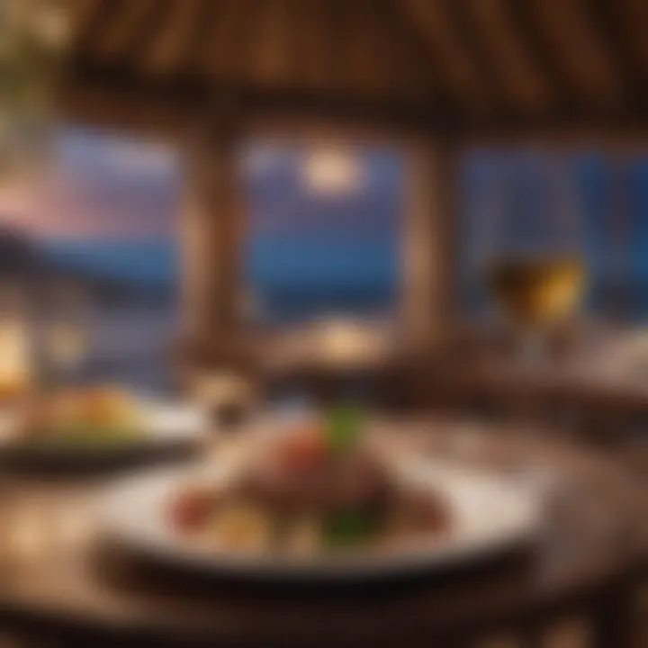 Gourmet dining experience at a resort during New Year's