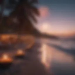Luxurious beachside New Year celebration setup