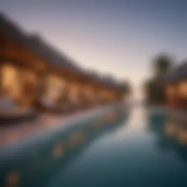 Luxurious Resort Cabanas An all-inclusive resort showcasing luxurious cabanas and a breathtaking ocean view.