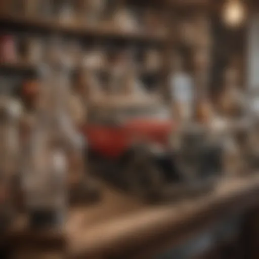 A curated display of vintage collectibles at Round Top