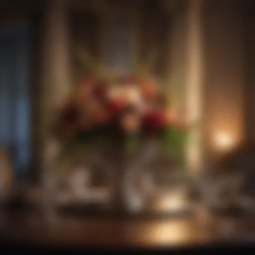 Elegant centerpiece arrangement on a round table