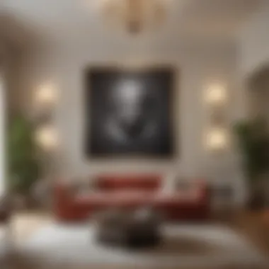 Artistic Wall Paintings Adorning Stylish Drawing Room