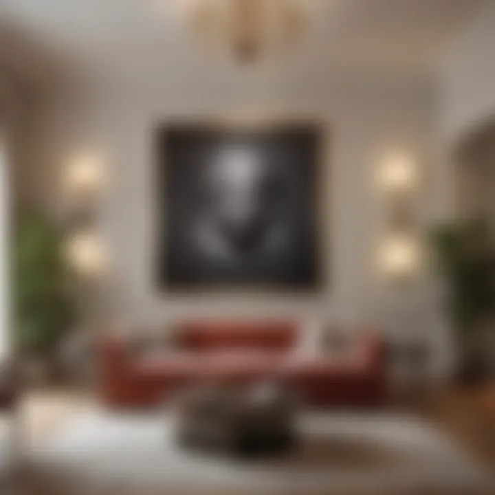 Artistic Wall Paintings Adorning Stylish Drawing Room