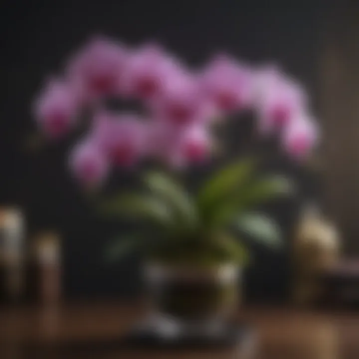 Vibrant orchid arrangement enhancing luxury décor