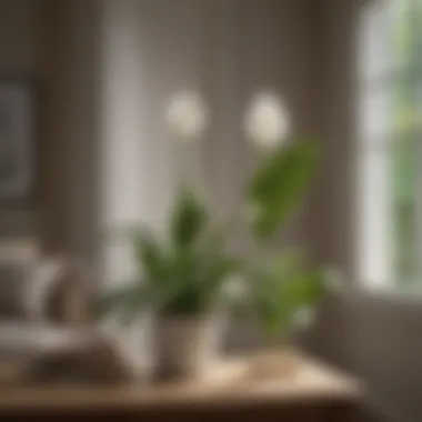 Peace Lily: An Elegant Companion for Tranquil Spaces Stylish peace lily adding charm to a cozy reading nook