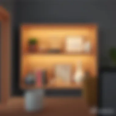 Stylish Bookshelf Stylish bookshelf showcasing decorative items and books