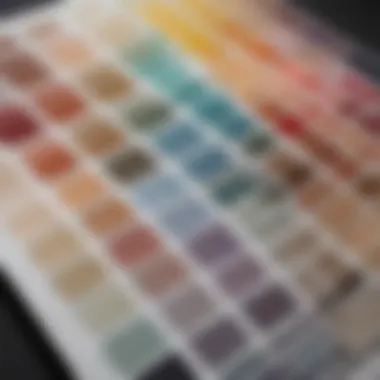 An array of paint swatches showcasing various shades and tones