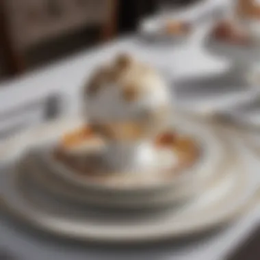 Elevating Dining Aesthetics with Art Luxurious dining setting featuring Bernardaud porcelain with Koons designs