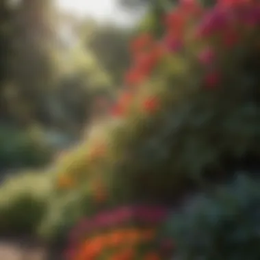 Diverse Bush Varieties with Vibrant Floral Companions Diverse bush varieties paired with vibrant flowers