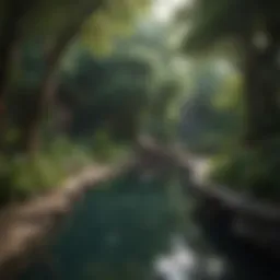 Tranquil spa setting with serene water features and lush greenery