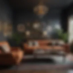 Eclectic living room design blending vintage and modern elements