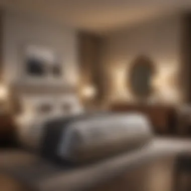 Stylish accent lighting highlighting artwork in a bedroom