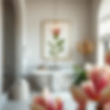 Botanical Elegance Elegant botanical print enhancing bathroom decor