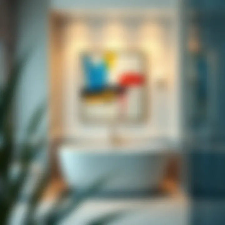 Modern Abstraction Modern abstract art piece for a stylish bathroom