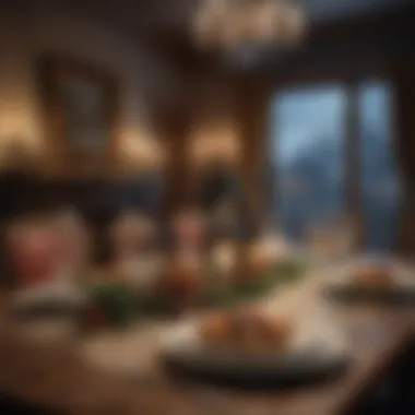 An elegant dining setup featuring traditional Christmas delicacies.