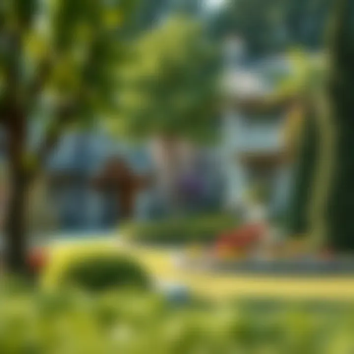 Elegant stone tree edging in a manicured garden