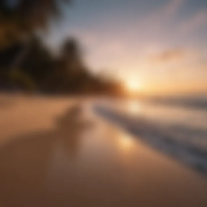 Breathtaking view of a serene beach at sunset