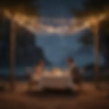 Romantic Dinner Under the Stars Couple enjoying a romantic dinner under the stars