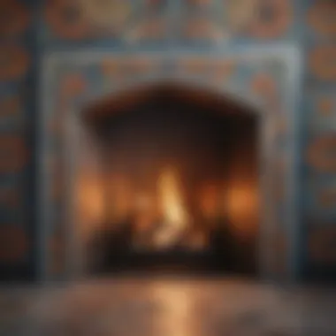 Vibrant Boho Tile Mosaic Bohemian Tile Fireplace Facade