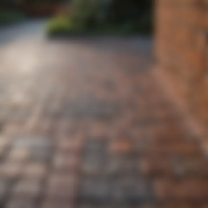 Intricate brick pattern in patio layout