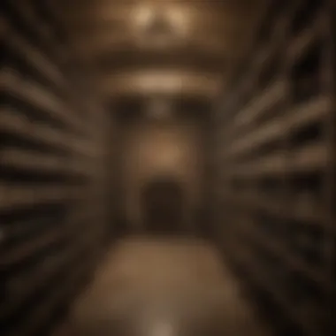 Enchanting Champagne Cellar Laden with History Champagne Cellar with Rows of Aged Bottles