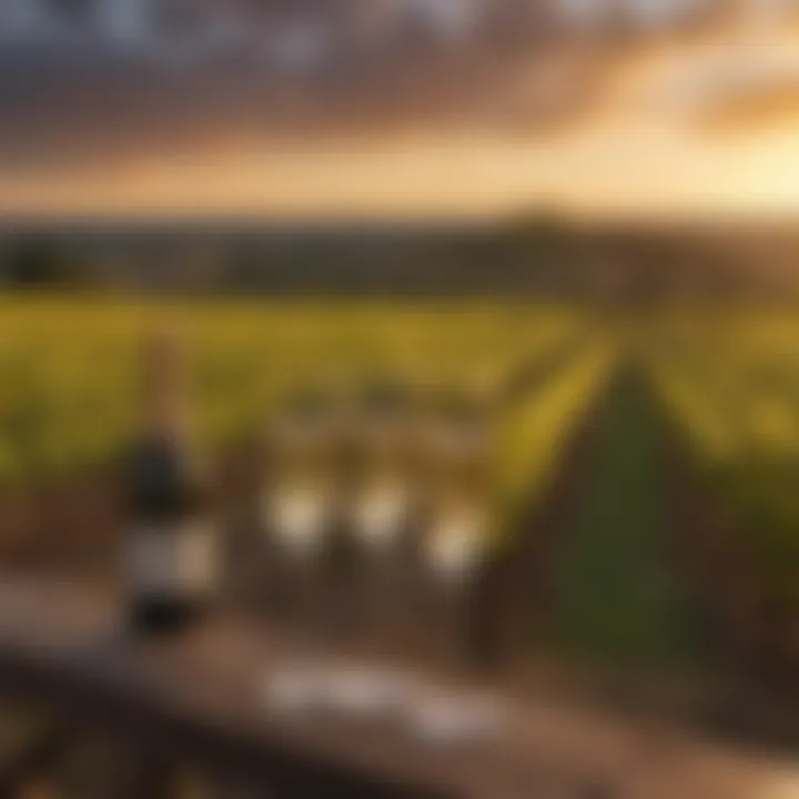 Champagne Vineyard at Sunset