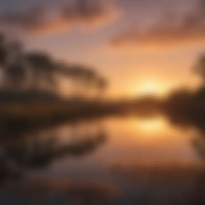 Plantation Sunset Over Marshlands