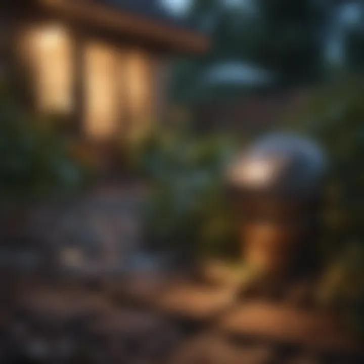 Stylish solar light adding charm to backyard landscape