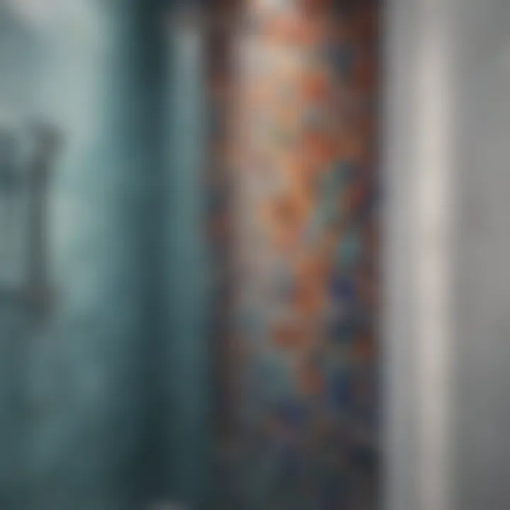 Artistic Watercolor-Inspired Shower Tile