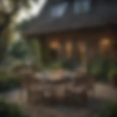 Stylish Al Fresco Dining Setting Chic Cottage Garden Outdoor Dining Area