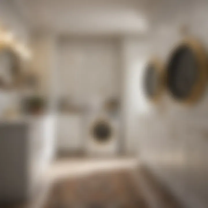 Chic Laundry Room with Gold Fixtures