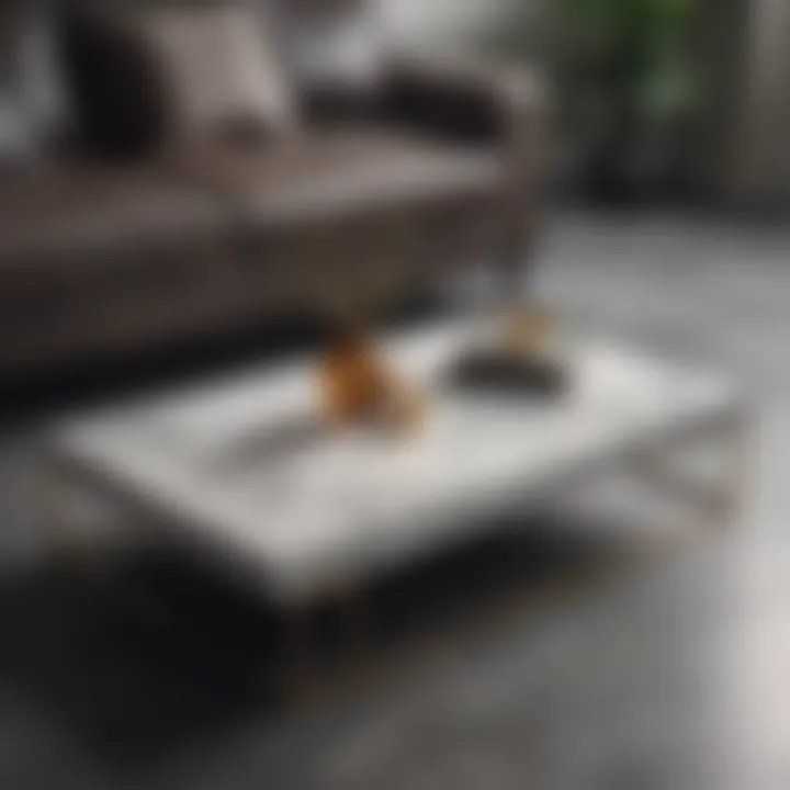 Minimalist Marble Coffee Table with Elegant Decor