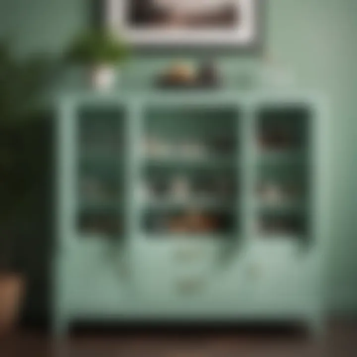 Chic Mint Green Cabinet Design