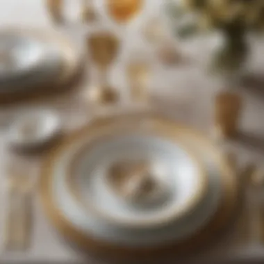 Chic tableware with gold accents for Easter celebration