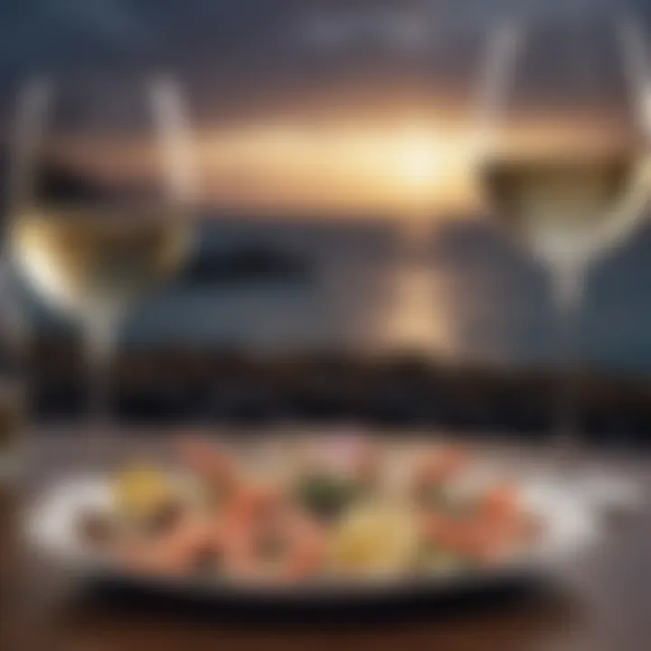 Chilled White Wine with Fresh Seafood Platter