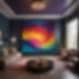 Abstract art depicting color psychology in room design