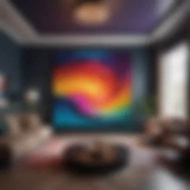 Abstract art depicting color psychology in room design