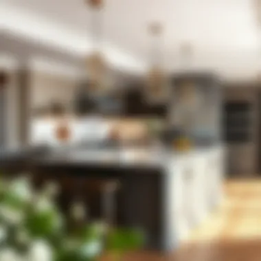 Luxurious kitchen island adorned with nautical-themed decorations