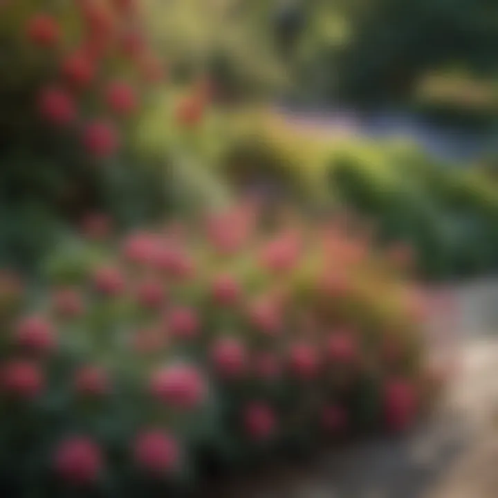 Colorful Mix of Summer Flowering Bushes in a Garden Setting