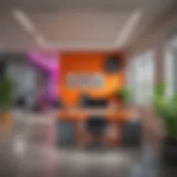 Vibrant office space showcasing a variety of colors that stimulate creativity