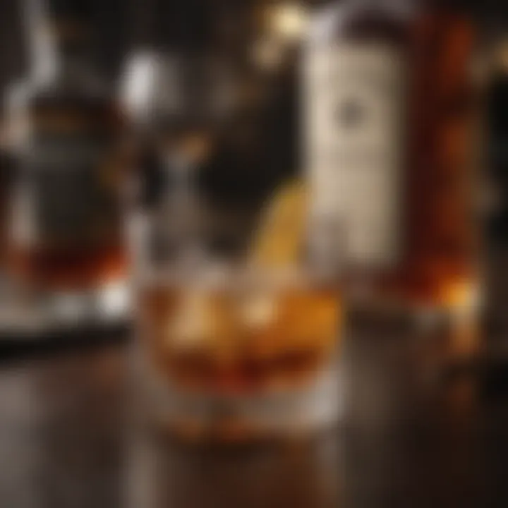 Refined Whiskey Cocktail Ingredients Display