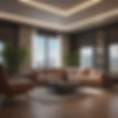Space Optimization Optimized furniture layout maximizing space in a living area.