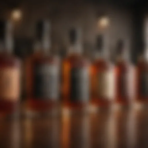 Selection of whiskey bottles showcasing various types.