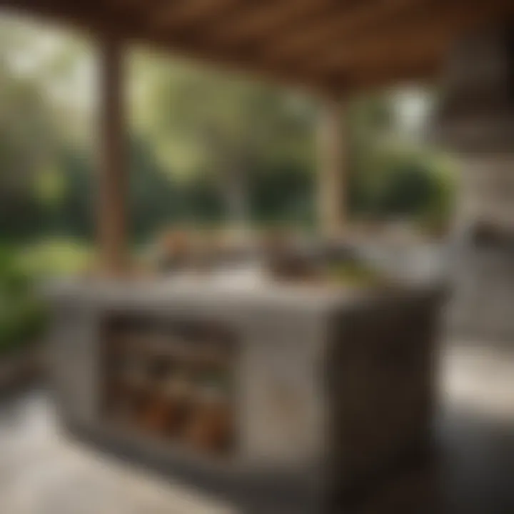 Outdoor kitchen island with elegant design