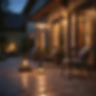 Decorative solar light creating cozy patio ambiance