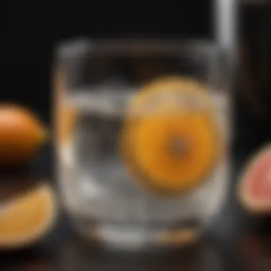 Citrus Elegance in a Glass A crystal-clear glass adorned with a citrus twist